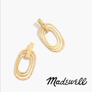 NWT Madewell Gold Hammered Hoop Dangling Earrings